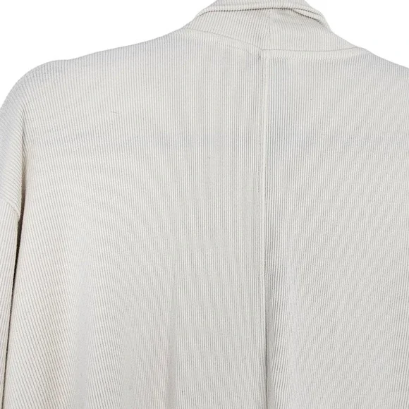 Athleta Ribbed Open Front Cardigan Wrap Cream Women's XL Shawl Collar - Picture 7 of 7